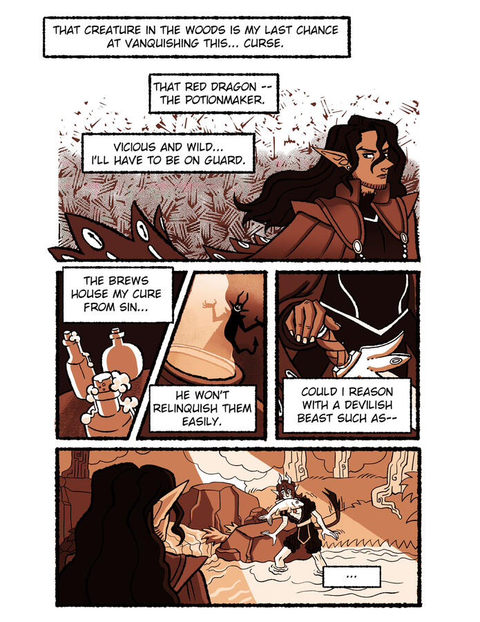 An introductory "meet-cute"-esque comic showing off the personalities of both characters.