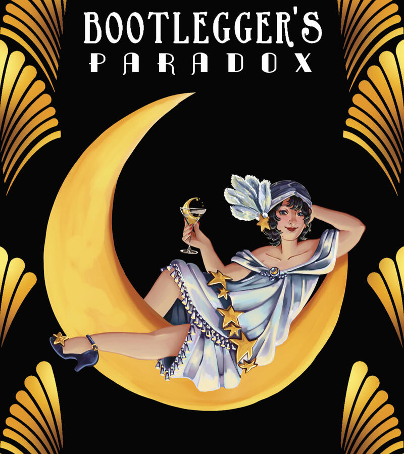 2024- Book Cover Illustration for a Private Client. Work for "Bootlegger's Paradox" included designing an original character for the client.