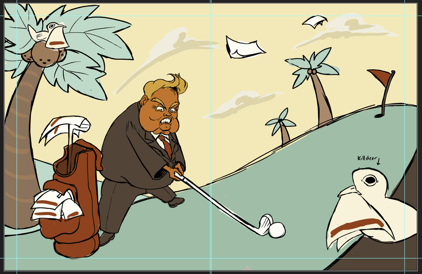 Colored Sketch showcasing a restricted color palette.