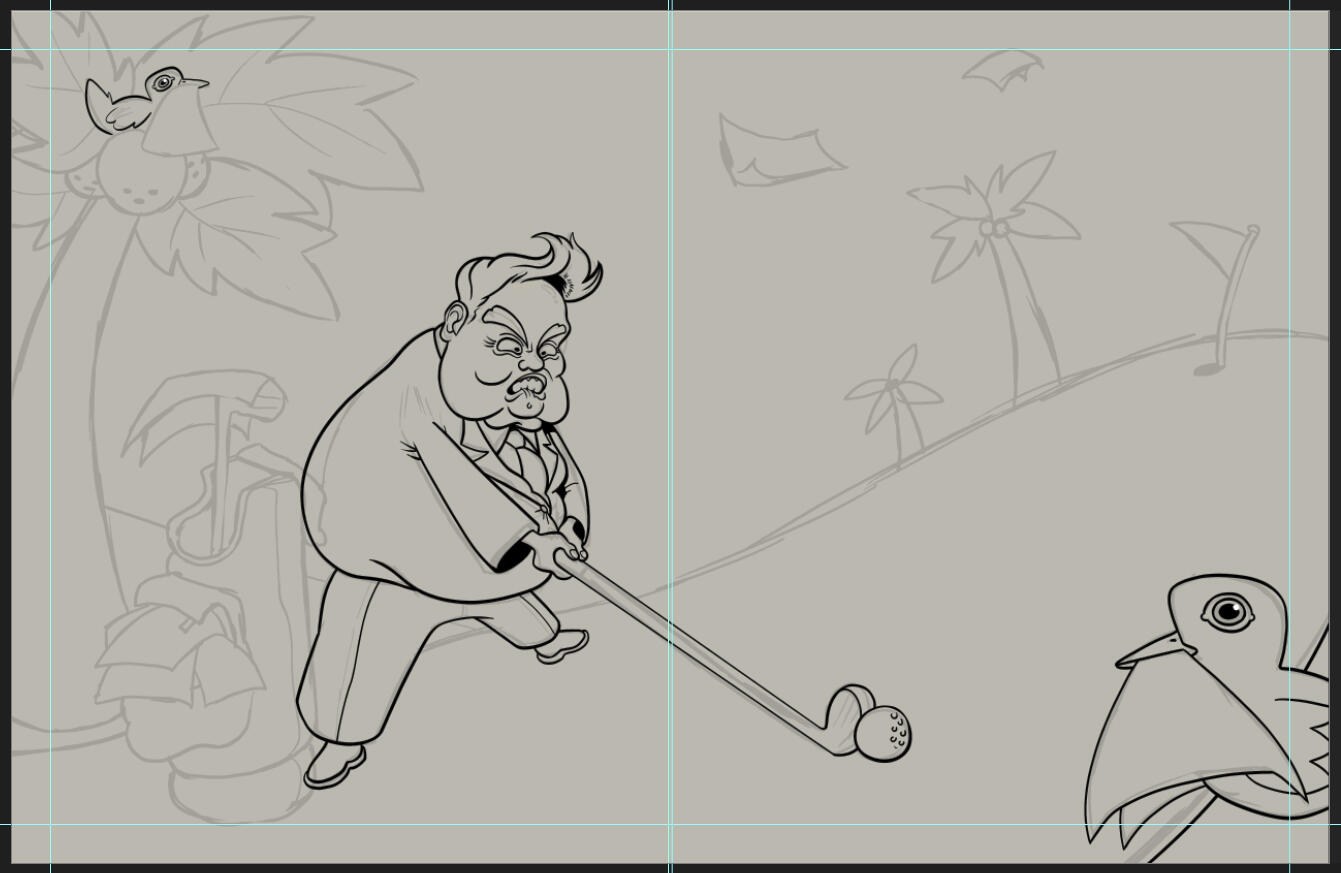 Sketch in the &quot;line art&quot; phase.