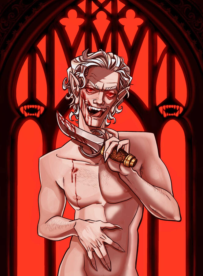 Fanart of Astarion from the game, &quot;Baldur&#39;s Gate 3&quot;. 2023.